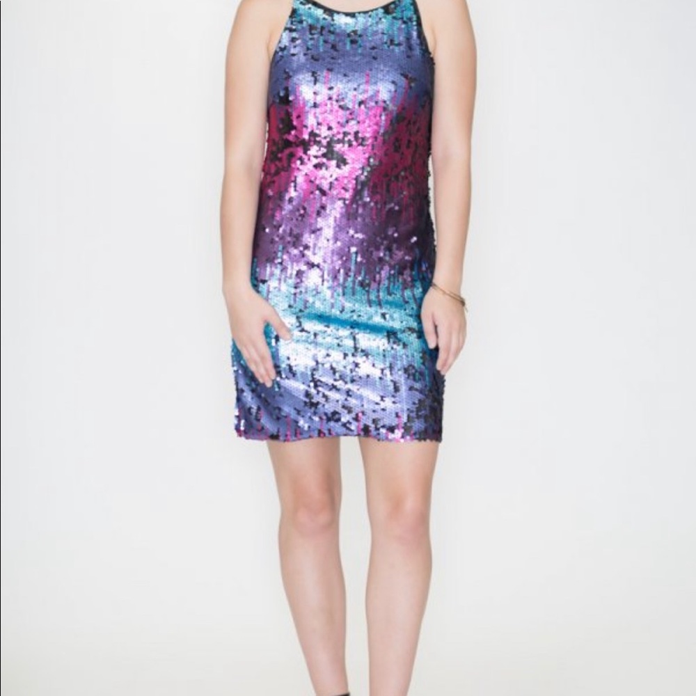She + sky sequin dress sz S - Picture 8 of 8